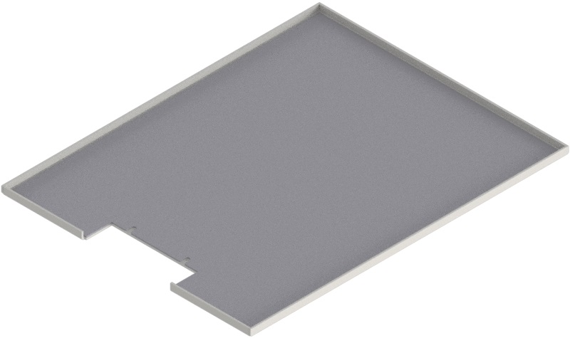 Produktbild UBK 401 085  -  Deckel für Bürstenauslass zu UBK 400 mit Kante geschlossen aus ALU 2.5mm, 8mm Vertiefung